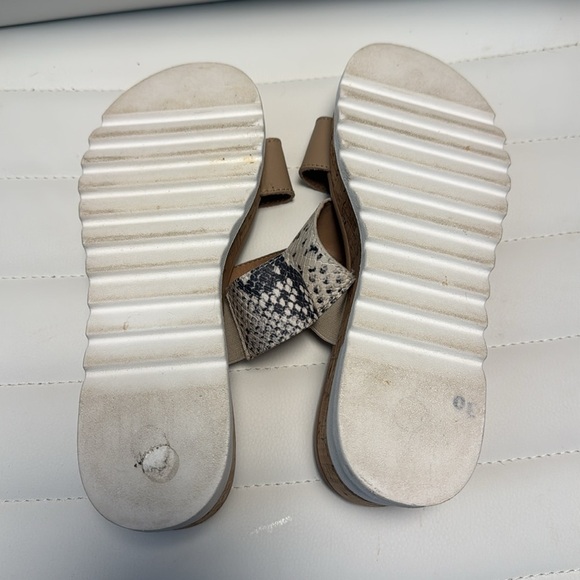 Steve Madden Tan and Black Mules with Snakeskin Detail - Picture 5 of 5